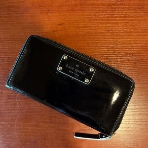 Kate Spade Patent Leather Black Continental Wallet